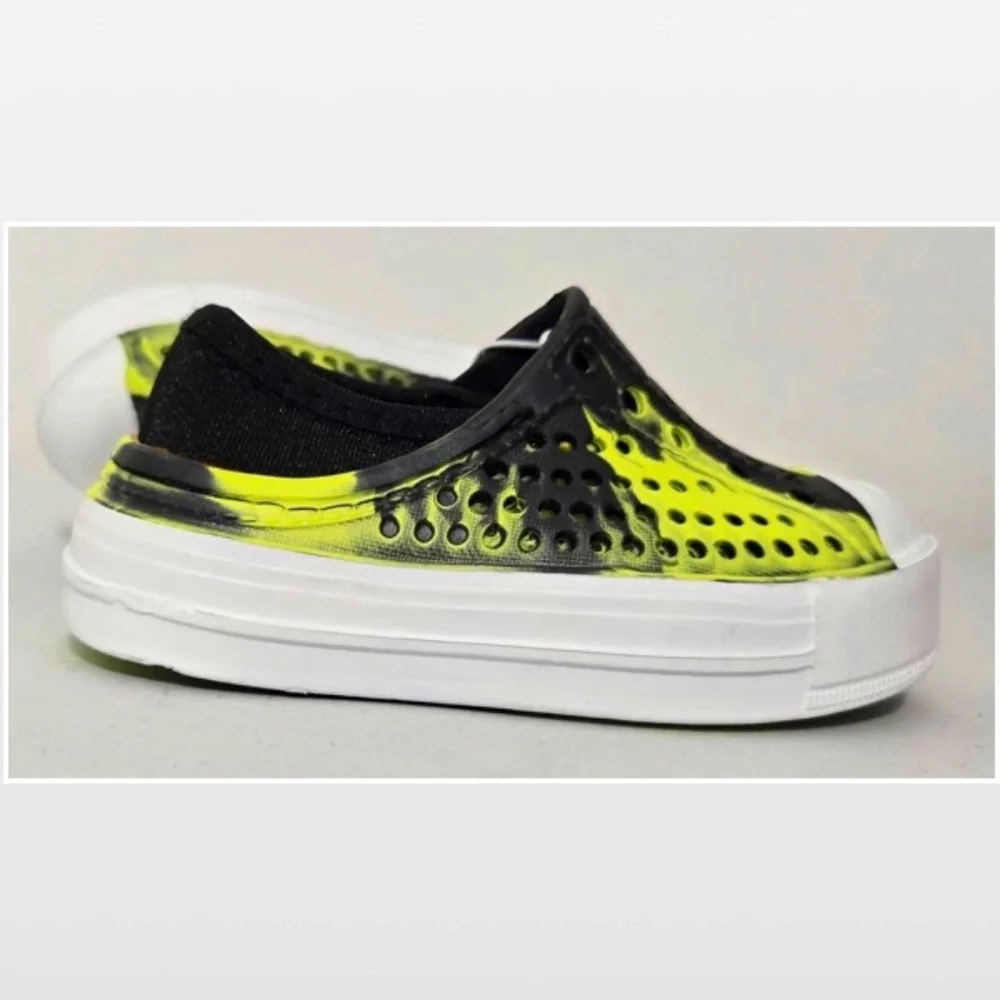New Stepping Stones Kids Shoes Boys Size 4 (9-12 M) EVA Sneakers Black Green NWT